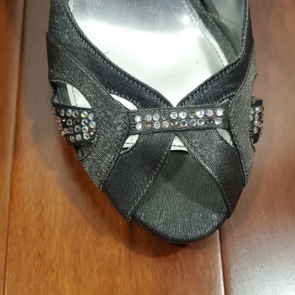 NINA Gray Peep Toe Platform Pumps Heels Shoes Women's 8.5 M